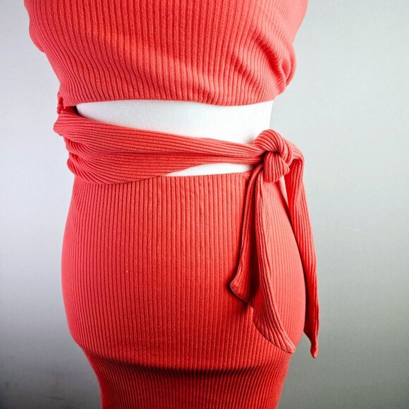 Lovers and Friends Alexander Coral Ribbed Jersey Cut-out with Tie Accent Dress - Picture 4 of 8